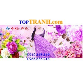 Tranh gắn đá hoa khai phú quý